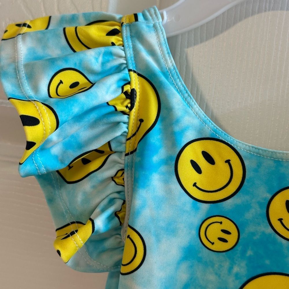 Posh Peanut Blue and Yellow Smiley Face Toddler Girl’s 18-24M Swimsuit - Picture 6 of 7